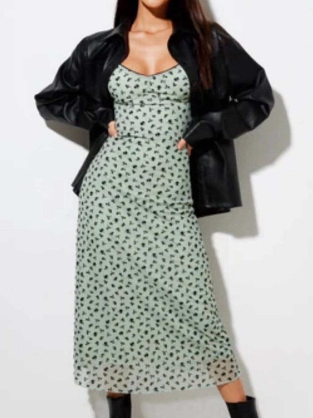 Motel Rocks Cotina Sage Flower Buds Midi Dress NWT Small